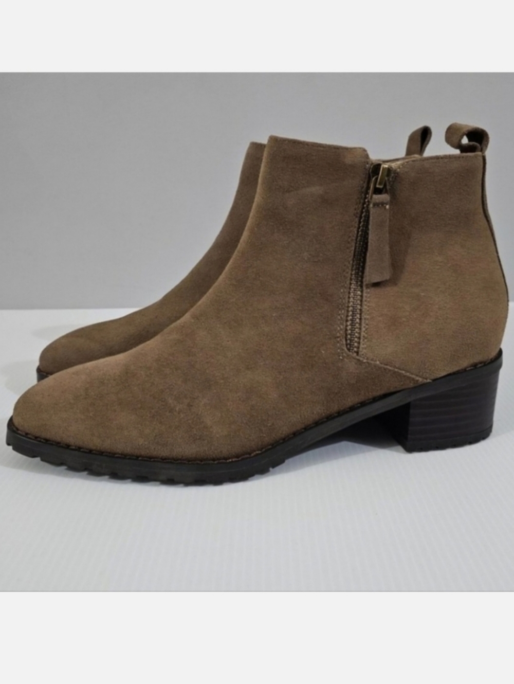Blondo Samara Waterproof Ankle Boot Womens 9.5 Dark Taupe Brown Suede Fall NEW